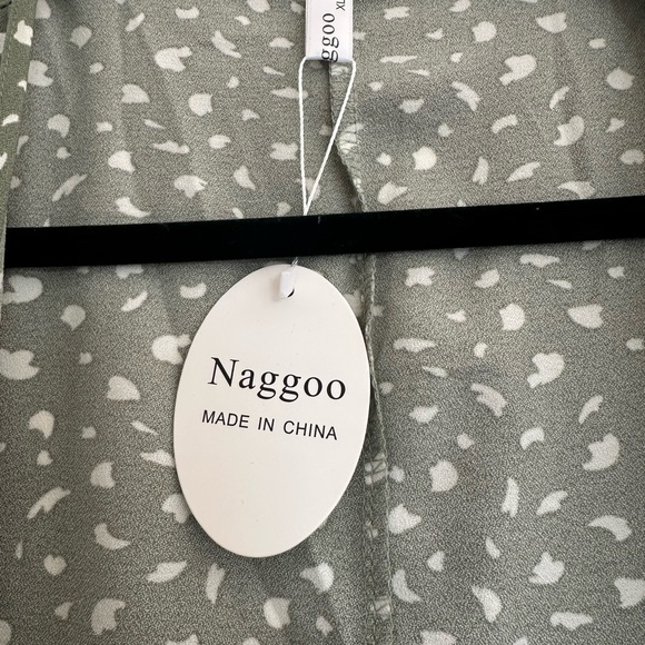 NWT Green and White Wrap Dress - Picture 6 of 7